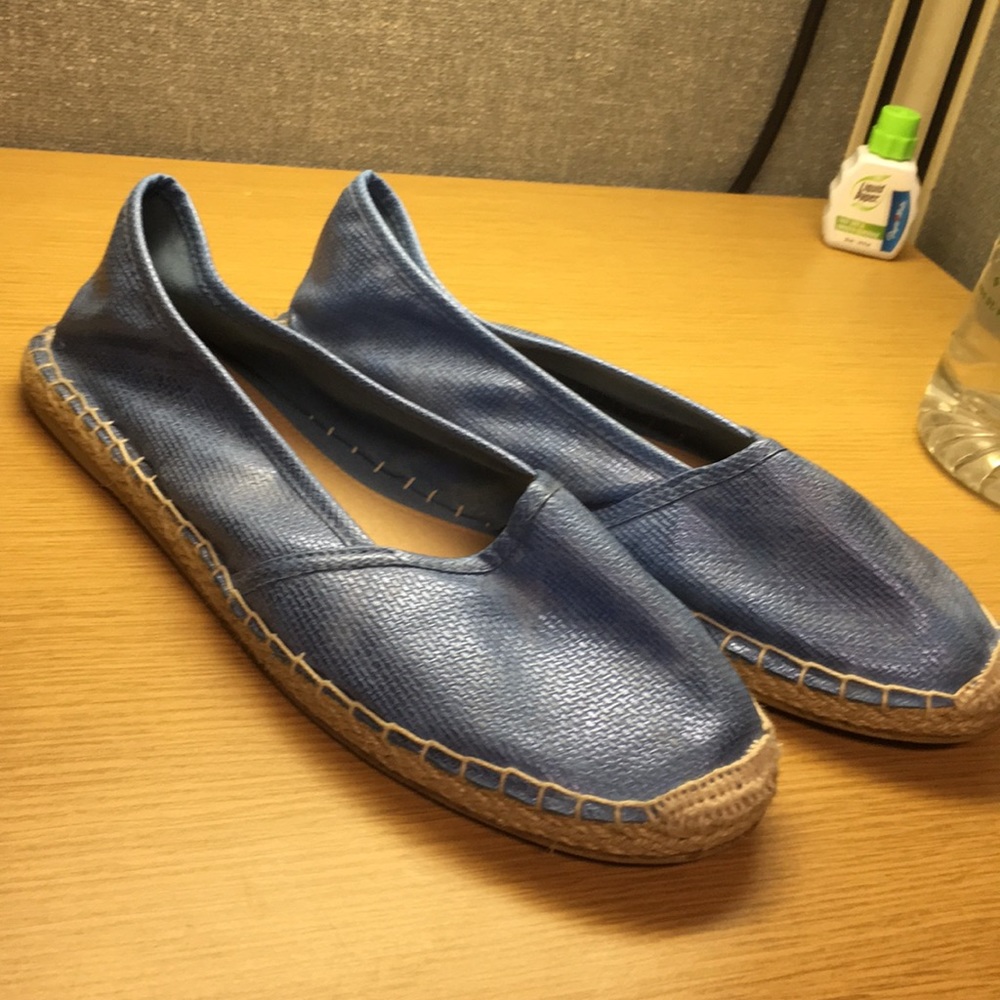Seven Woven flats metallic blue
